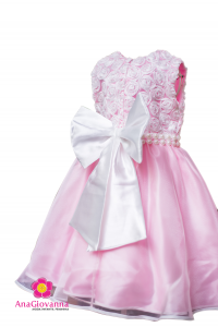 vestido festa infantil renda rosa